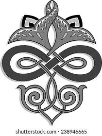 Hand drawing pattern for tile in black and white colors. Isolated on background Italian majolica style. Vector illustration. The best for your design, textiles, posters.