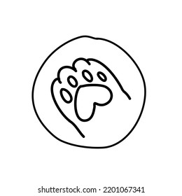 Hand drawing paws doodle for logo 
