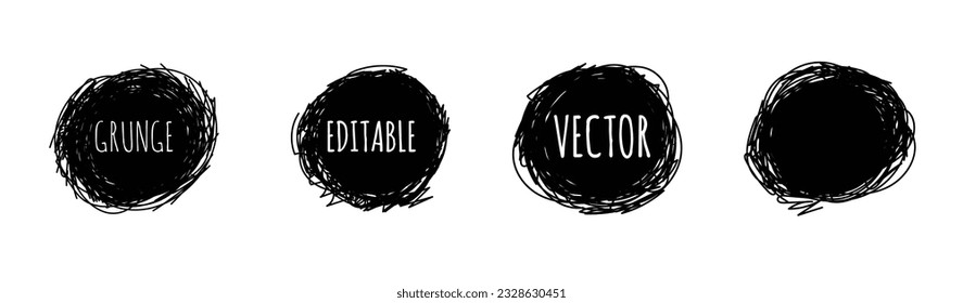 hand drawing pencil scribble frame round circle grunge texture depression and anxiety