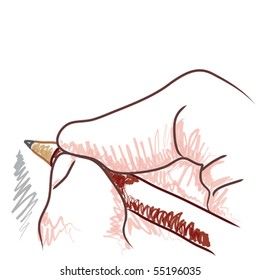 Hand drawing with pencil, vector illustration