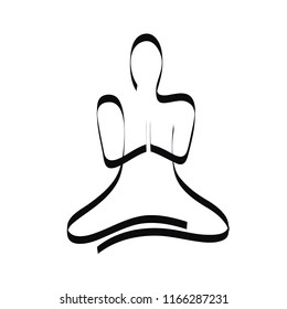 hand drawing person in meditation pose on white background vector illustration EPS10