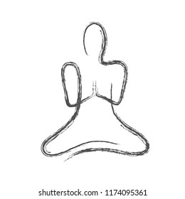 hand drawing person in meditation pose on white background vector illustration EPS10