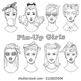 hand drawing PIN UP girls board