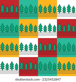 Dibujar a mano un patrón sin fisuras en un fondo multicolor en un concepto navideño colorido, ilustración vectorial