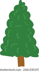 hand drawing of pine tree vector illustration christmas tree without decoration