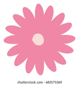 hand drawing pink color daisy flower with several petals vector illustration