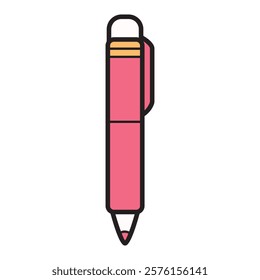 Hand Drawing of Pink Pen with Elegant and Playful Design