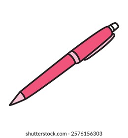 Hand Drawing of Pink Pen with Elegant and Playful Design