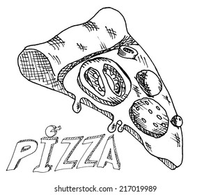 Hand drawing pizza