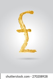 Hand drawing a pound sign in gold