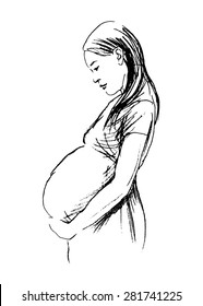 Hand Drawing Pregnant Women