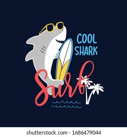 Hand drawing print design. Little sharks  vector illustration .