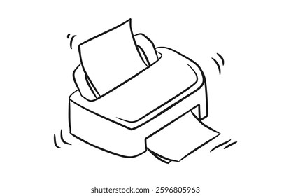 Hand Drawing of Printing Machine