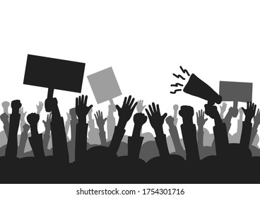 Hand drawing and protest Concepts of social problems It is a vector, icon.