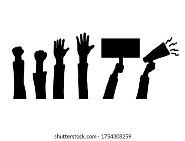 Hand drawing and protest Concepts of social problems It is a vector, icon.