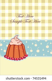 hand drawing pudding card