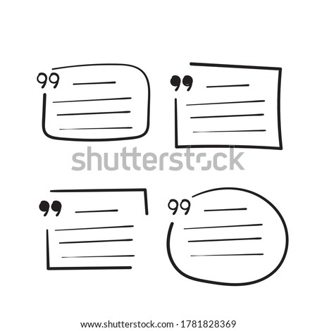 hand drawing quote boxes illustration icon isolated background