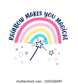 Hand drawing  rainbow illustration vector.