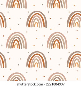 Hand drawing rainbow illustration vector. Vector illustration design for fashion fabrics, textile graphics, prints. Rainbow seamless pattern.