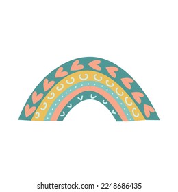 Hand drawing rainbow illustration vector with slogan. Vector illustration design for fashion fabrics, textile graphics, prints.