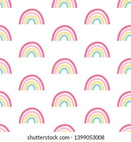 Hand drawing  rainbow pattern illustration vector.