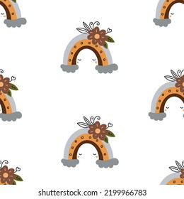 Hand drawing rainbow pattern illustration vector.