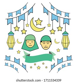 Hand drawing Ramadan illustration, vector
