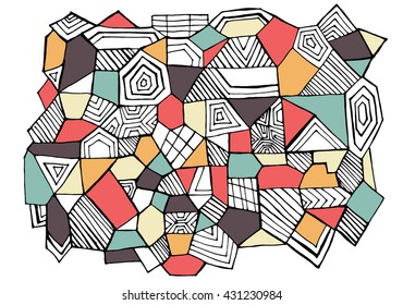 hand drawing random graphic shapes