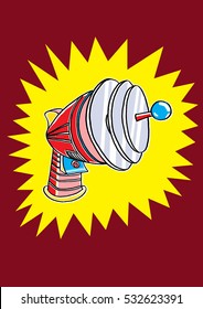 Hand drawing ray gun splash