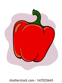 Hand drawing of a red bell pepper, vector illustration