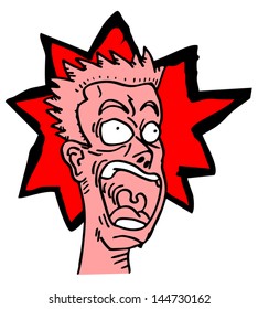 Hand drawing red terror human