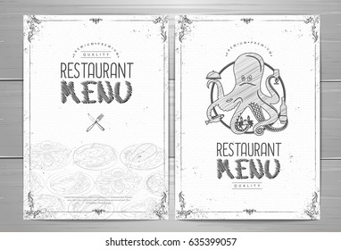 Hand drawing restaurant menu design
