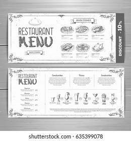 Hand drawing restaurant menu design