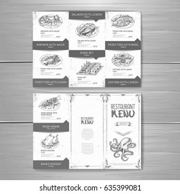 Hand drawing restaurant menu design
