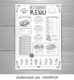 Hand drawing restaurant menu design