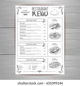 Hand drawing restaurant menu design