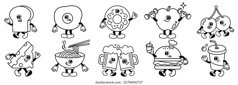 Hand drawing retro character cartoon illustration.