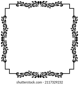 Marco floral retro de dibujo manual	
