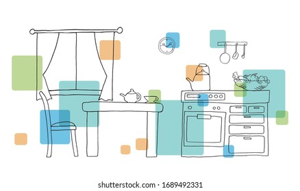 Hand drawing of a room