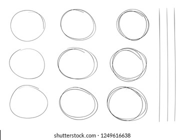 hand drawing rounds set vector