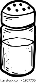 hand drawing of the salt shaker with a black outline