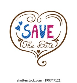 Hand drawing of Save the date card