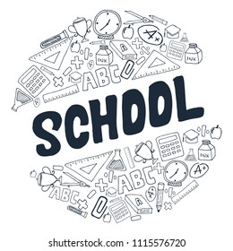 hand drawing school illustration pattern vector