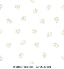 Hand drawing seamless abstract leaf line pattern