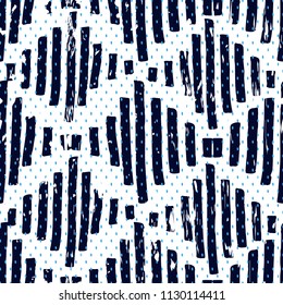Hand drawing seamless pattern. Black and white ornament. Shabby pattern. Trend style textile. Vector illustration eps 10.