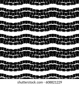Hand drawing seamless pattern. Black and white repeat ornament. Vector illustration eps 10.