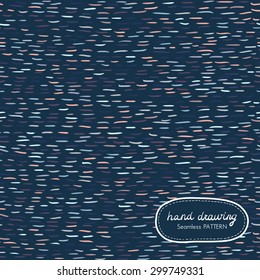 Hand Drawing Seamless Pattern with Dash