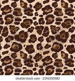 Hand drawing seamless pattern. Jaguar skin print.