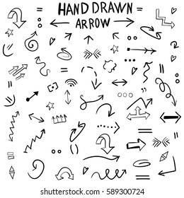 hand drawing. Set. Arrows. A lot of. For your design