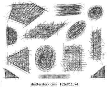 hand drawing shapes and sketch vector